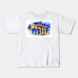 Berlin Germany Watercolor Landscape Art / Deutschland Kids T-Shirt